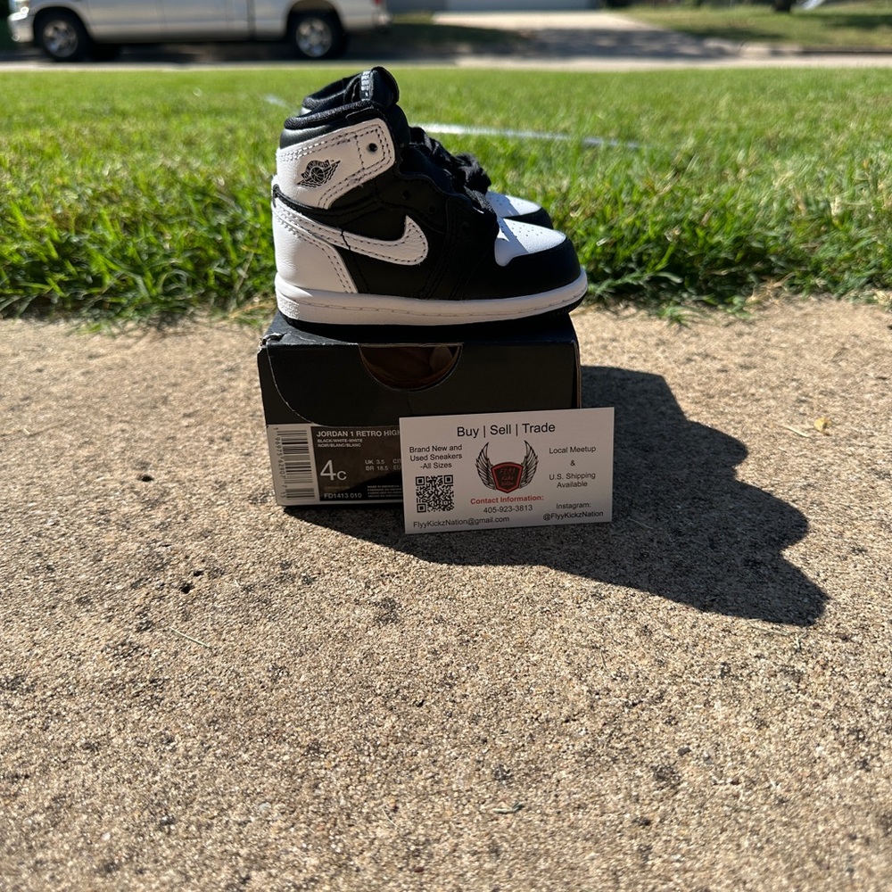 Jordan 1 High Black White 4C Toddler Brand New